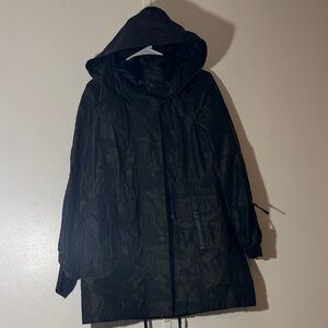 Blanc Noir Black Utility Jacket with Hood